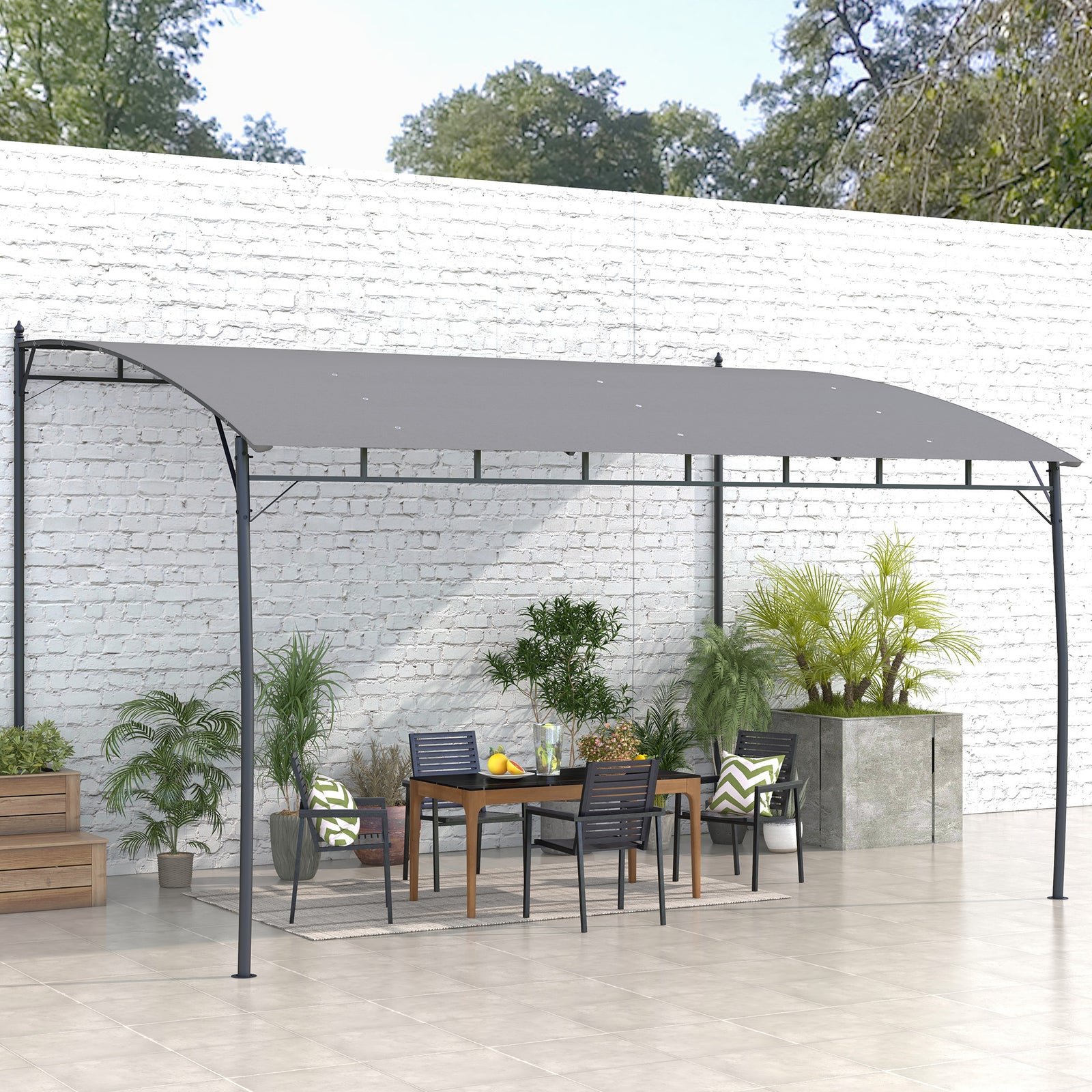 Outsunny Metal Pergola Outdoor Gazebo Uv-resistant Sun Shade Shelter