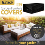 Rectangular Waterproof Garden Furniture Cover, Outdoor Patio Weatherproof Rattan Sofa Shield | 170 x 94 x 71cm | Black