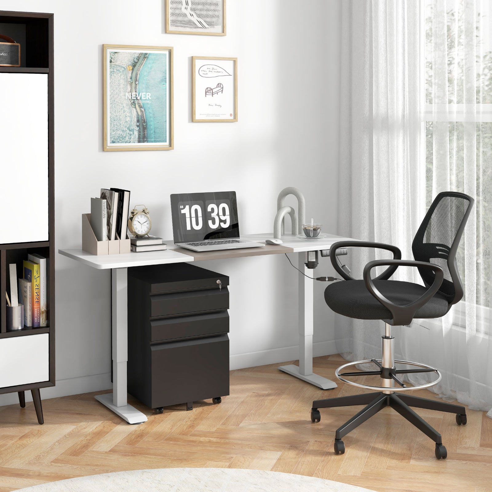3 Drawer File Cabinet Lockable Metal Filling Cabinet | One Size | Black