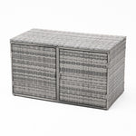 Outdoor Patio Storage Box – 2-tier Pe Rattan Deck Box With Top & Front Access, Weather-resistant | Light Grey
