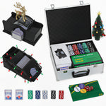 300-piece Texas Holdem Poker Chips Set With Card Shuffler