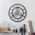Industrial Large Retro Silent Wall Clock For Home Decor | Silver