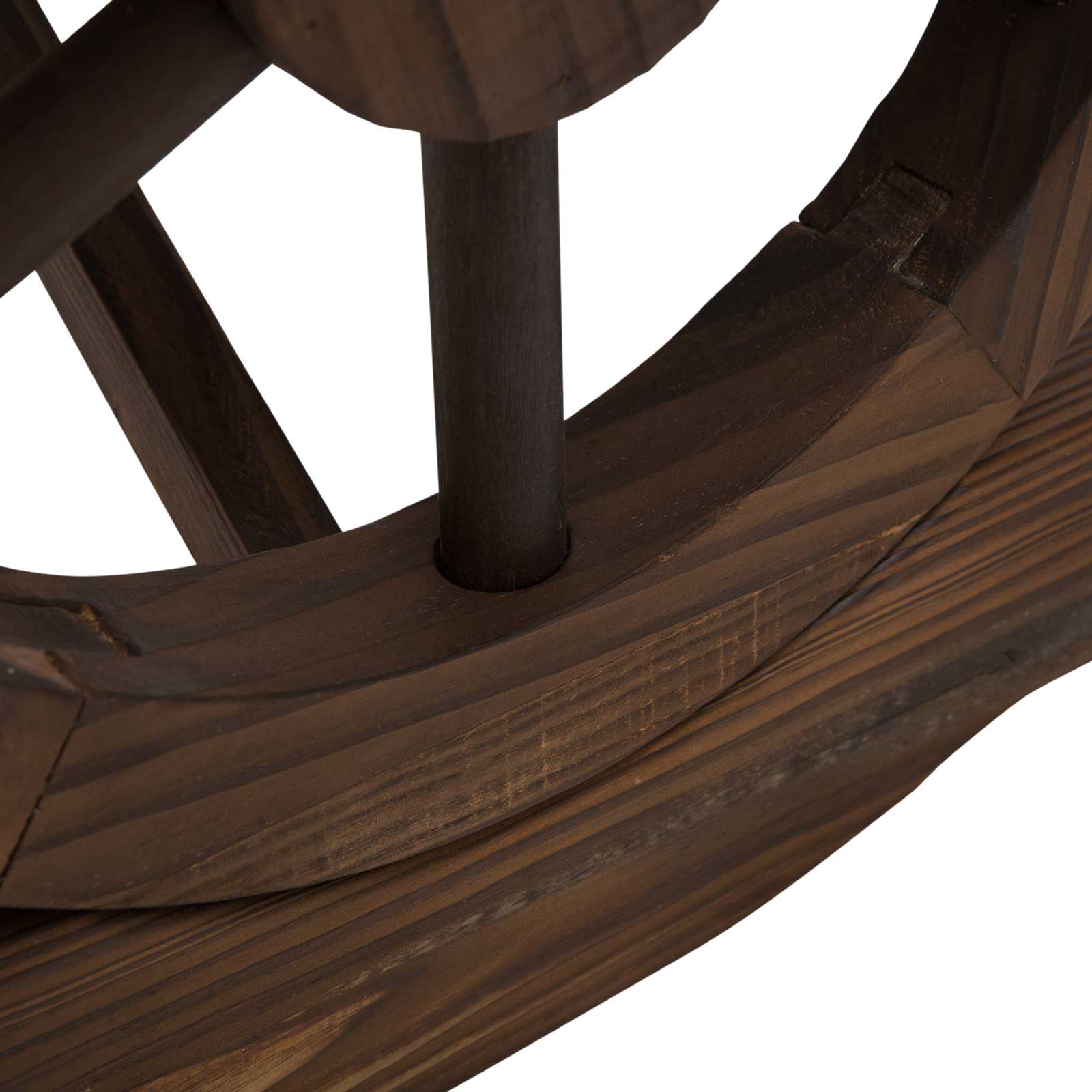 Rustic Wooden 2-person Bench Wheel-shaped Legs Reinforced | Brown