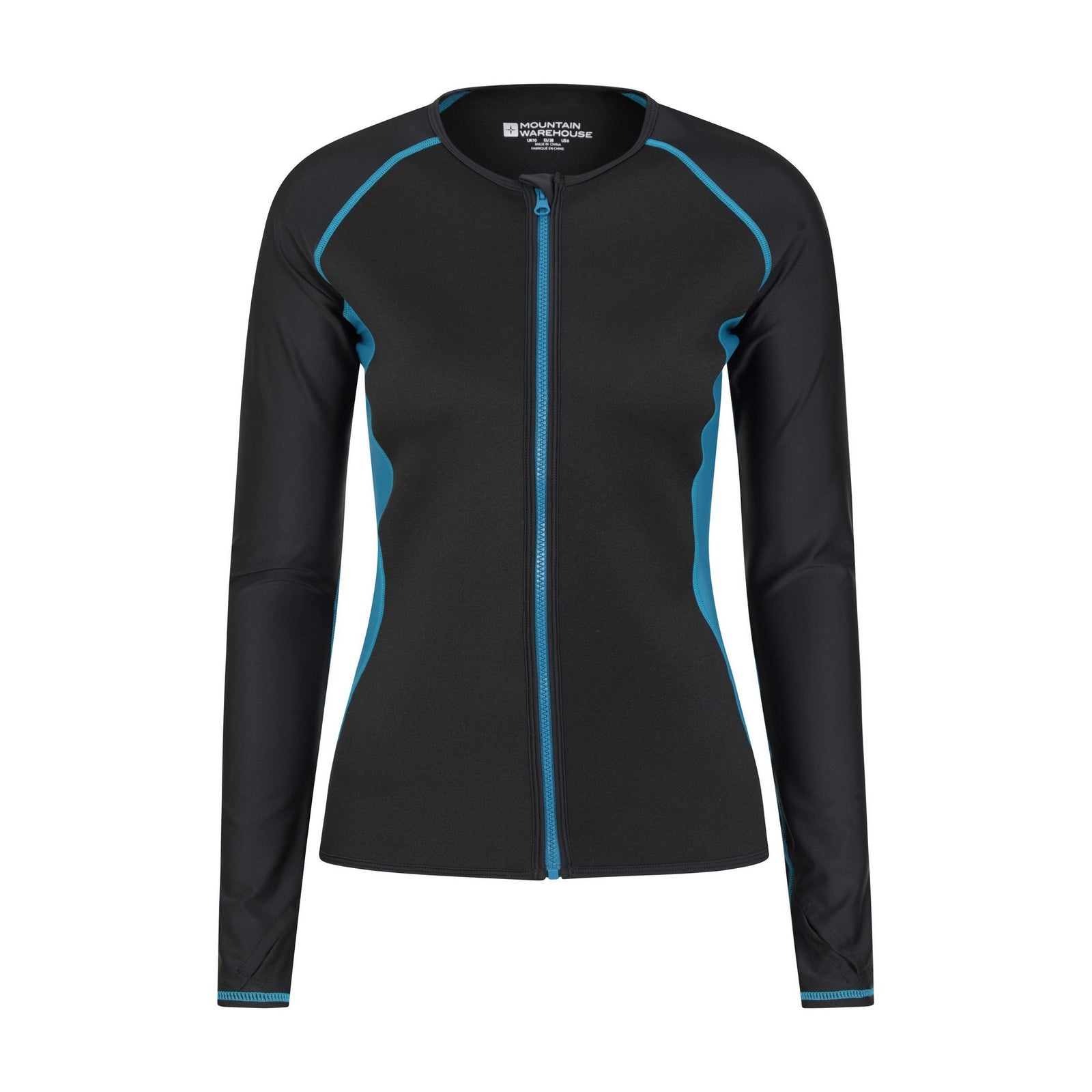 Womens/ladies Fistral Contrast Detail Rash Top | 12 UK | Blue