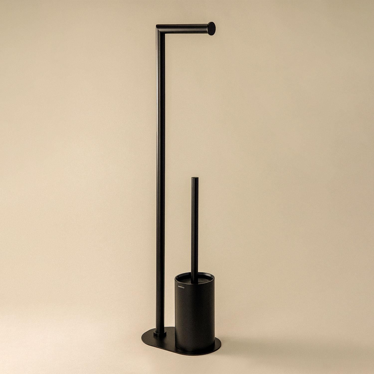 Paper Holder With Toilet Brush, Matt Black, Architect S+ Collection