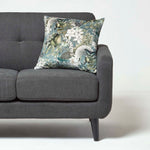 Floral Butterfly Garden Velvet Filled Cushion | 45cm x 45cm | Black & Grey