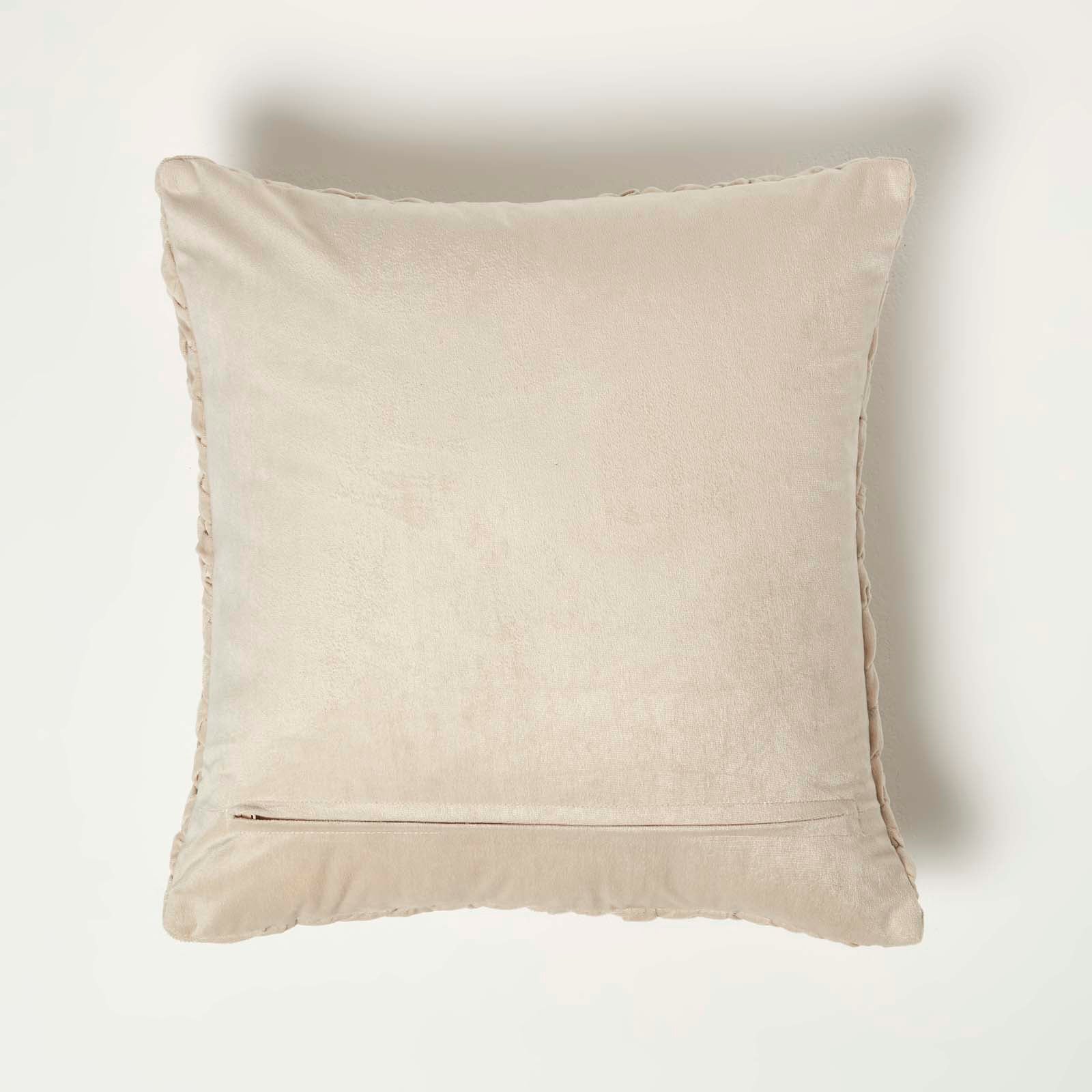 Sofia Pleated Velvet Cushion | 45cm x 45cm | Cream