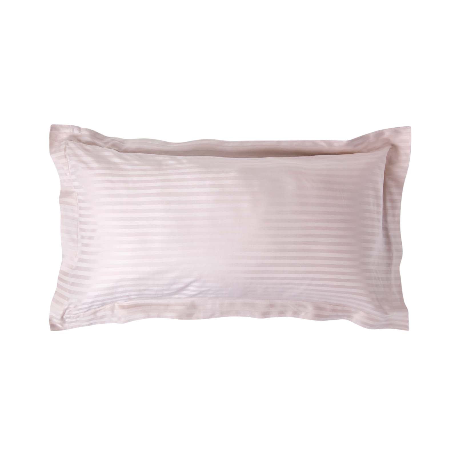 Egyptian Cotton Satin Stripe Oxford Pillowcase 330 Tc | King Pillow Case | Dusky Pink