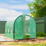 Tunnel Greenhouse, Upgraded Structure, Hinged Doors | Medium | Green
