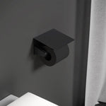 Toilet Roll Holder, Black Matt, Wall-mounted, 13 Cm. Collection Kubic