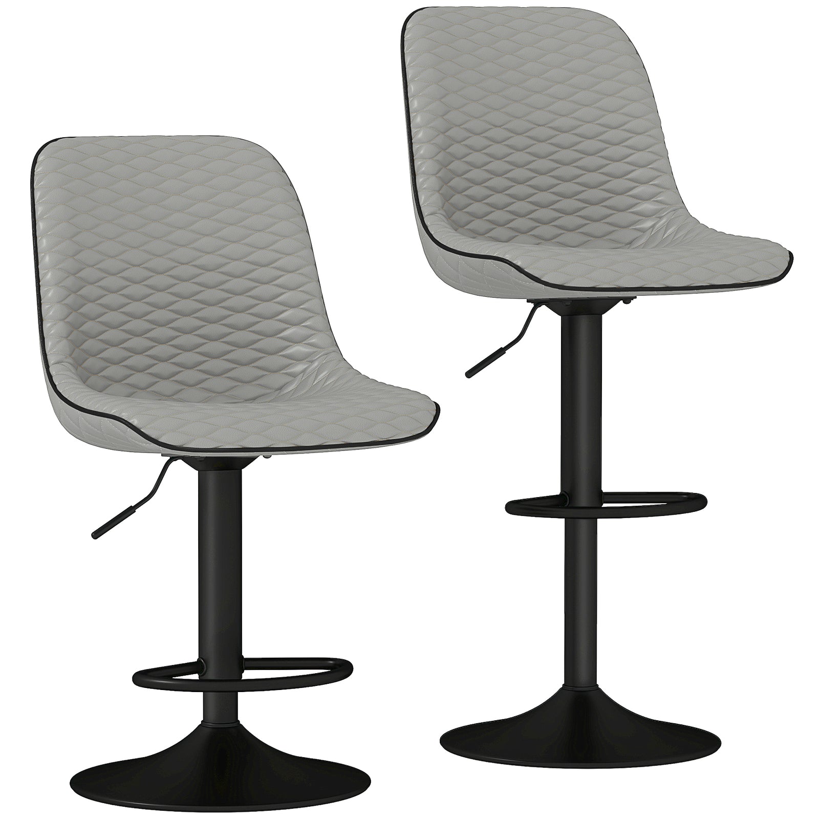 Set Of 2 Bar Stools, Adjustable Swivel Breakfast Barstools | Set of 2