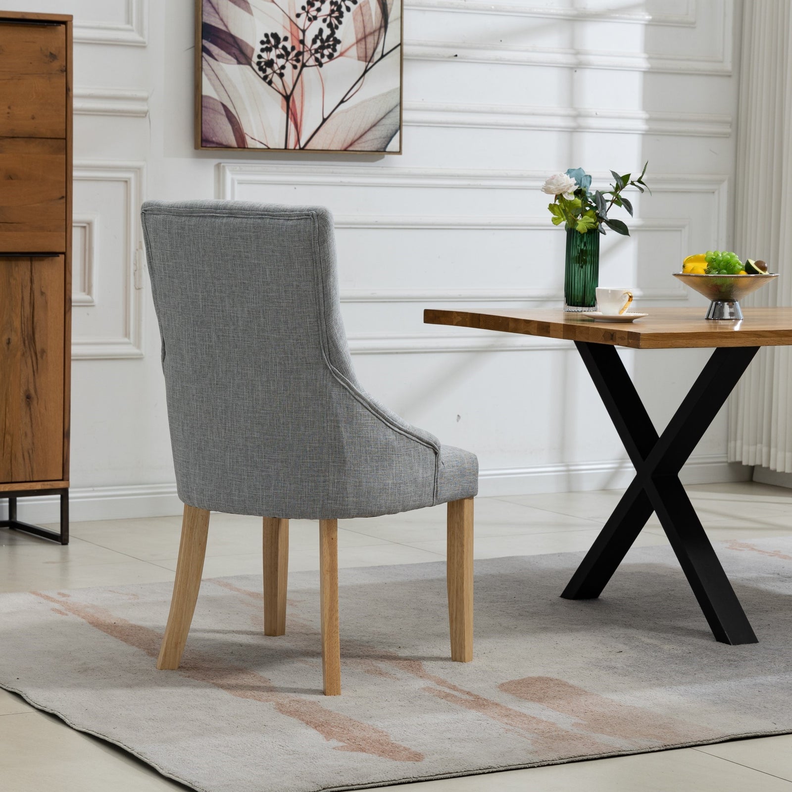 Set Of 2 Ravenna Fabric Dining Chairs | Gray