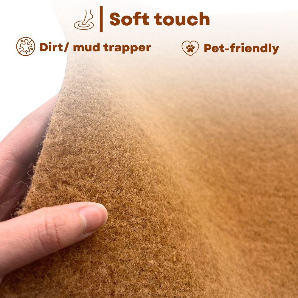 Non-shed Synthetic Coir Step Mat 75cm X 25cm | Set of 4 | Brown