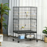 Large Bird Cage Budgie Cage For Finch Canaries Parrot With Stand | Gray