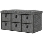 Shoe Bench With Seat, Shoe Storage Bench With Fabric Drawers | One Size | Dark Gray
