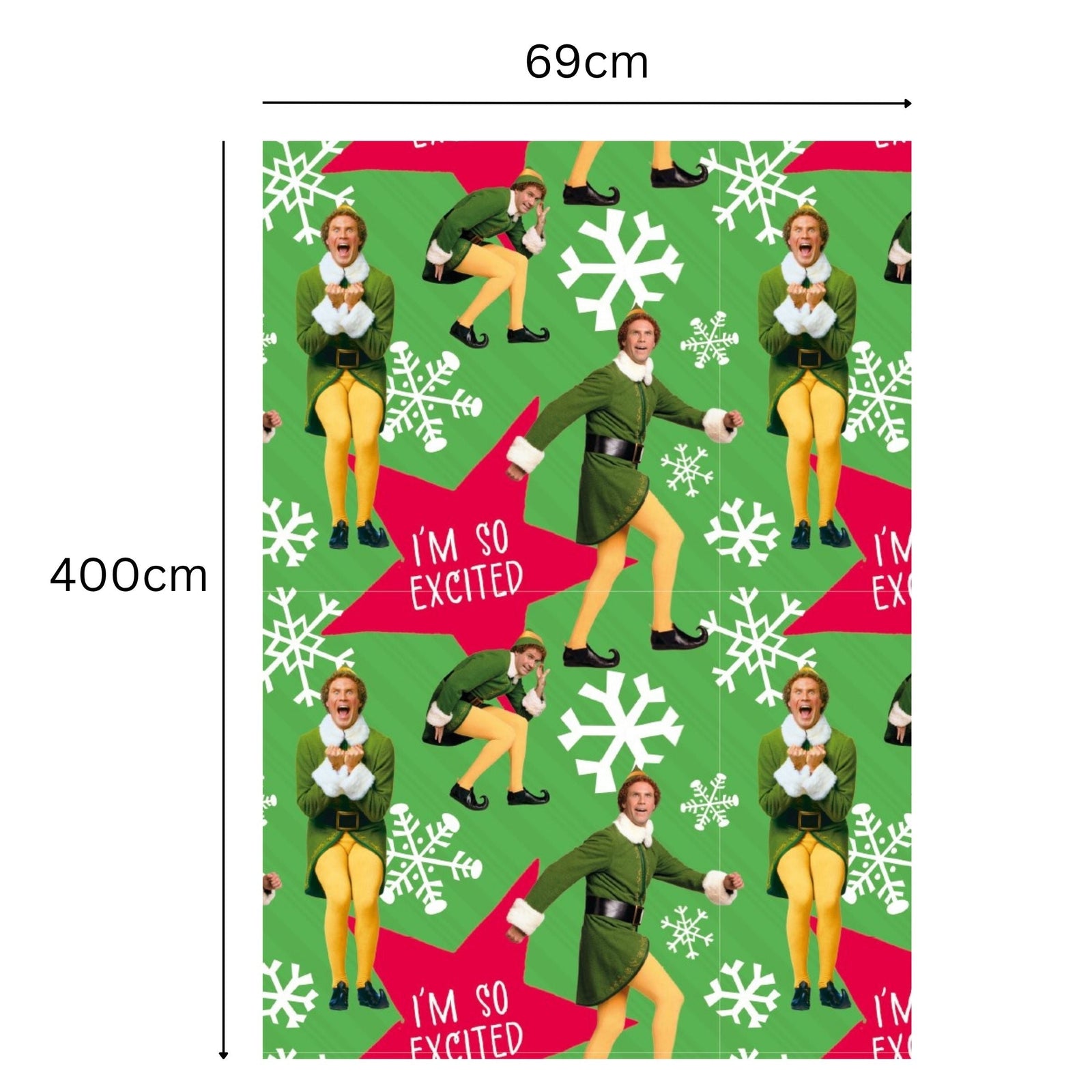 Elf Elf Christmas 4m Roll Wrapping Paper Official Product
