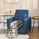 Pull Out Chair Bed Sleeper Chair With Pillow Side Pockets | One Size | Blue