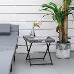 Folding Rattan Coffee Table W/ Steel Frame Bistro Garden