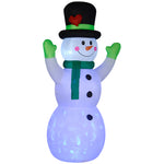 10ft Inflatable Snowman With Black Hat Green Scarf Garden