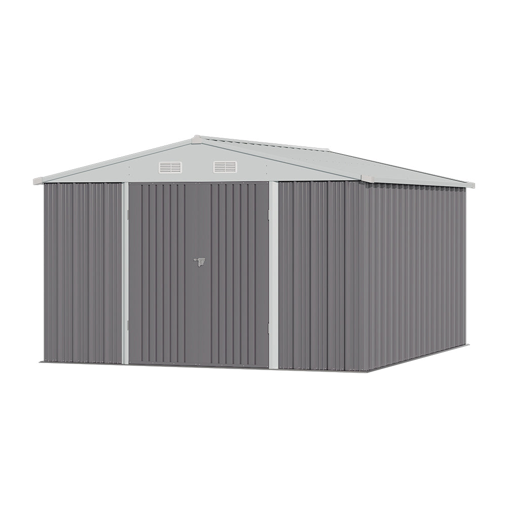 10x12ft Metal Garden Shed Outdoor Metal Storage Shed With Lockable Door