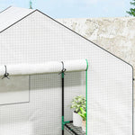 Walk-in Greenhouse W/ 4/8 Shelves, Outdoor Small Greenhouse | Medium | White