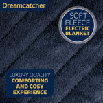 Deluxe  Xl Electric Throw Heated Double Over Blanket Soft Fleece 9 Heat & 12hr Timer Settings | XL | Blue