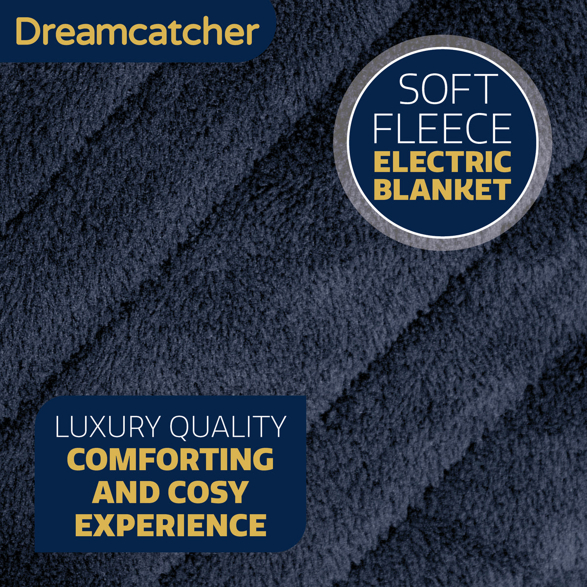 Deluxe  Xl Electric Throw Heated Double Over Blanket Soft Fleece 9 Heat & 12hr Timer Settings | XL | Blue