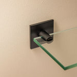 Glass Bathroom Shelf Organizer 40cm Self-adhesive Black Stick Collection