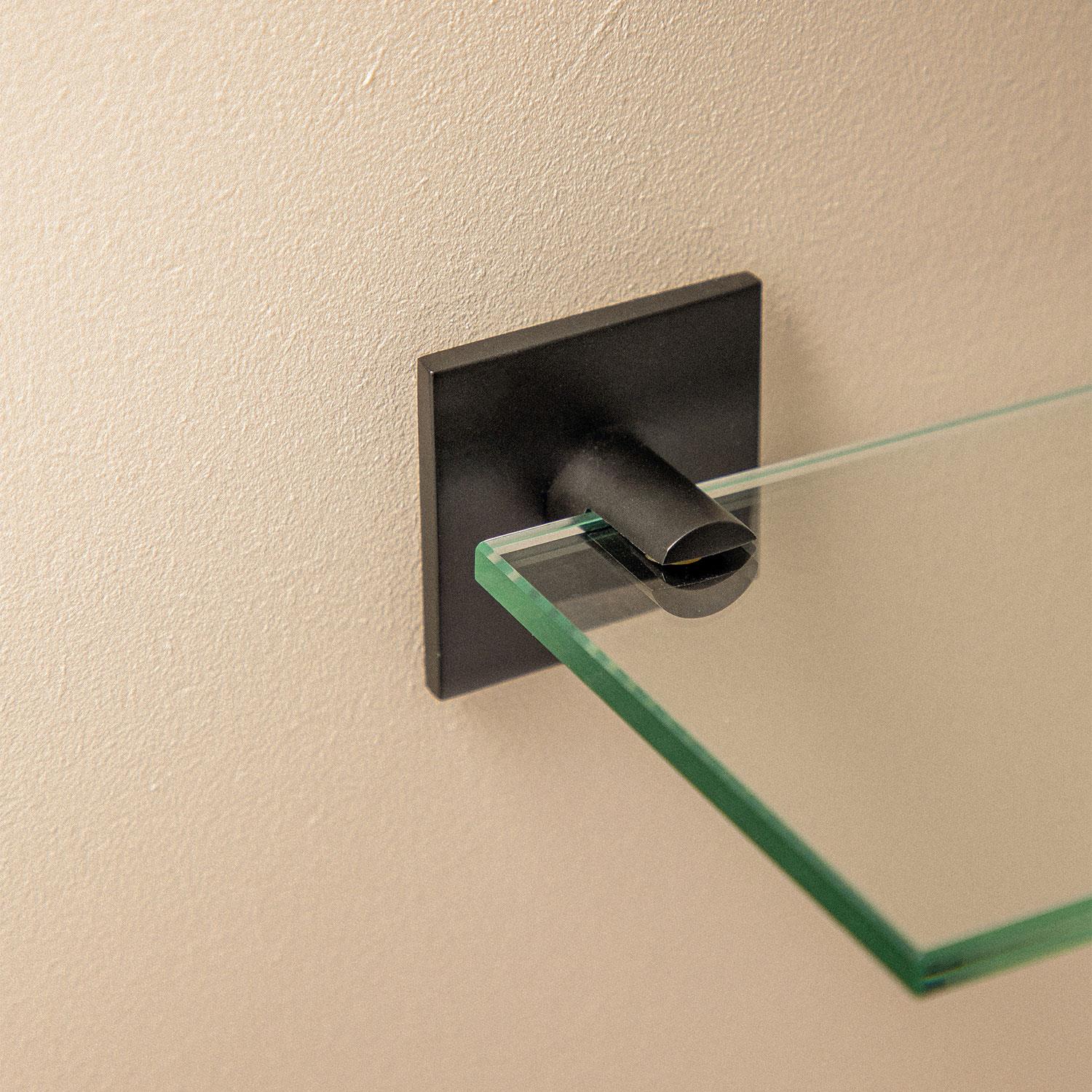 Glass Bathroom Shelf Organizer 40cm Self-adhesive Black Stick Collection