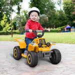 6v Electric Quad Bike, Kids Ride On Atv W/ Forward Backward, Headlights | Yellow
