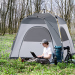 3 Man Pop Up Tent Automatic Camping Backpacking Dome Shelter | Light Slate Gray