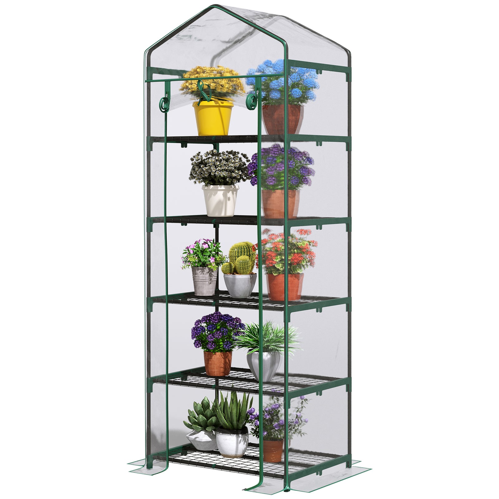 5-tier Mini Greenhouse W/ Pvc Cover 69x49x193cm