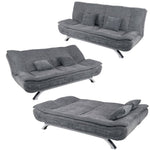 Linen Fabric 2-seat Convertible Sofa Bed With Pillows