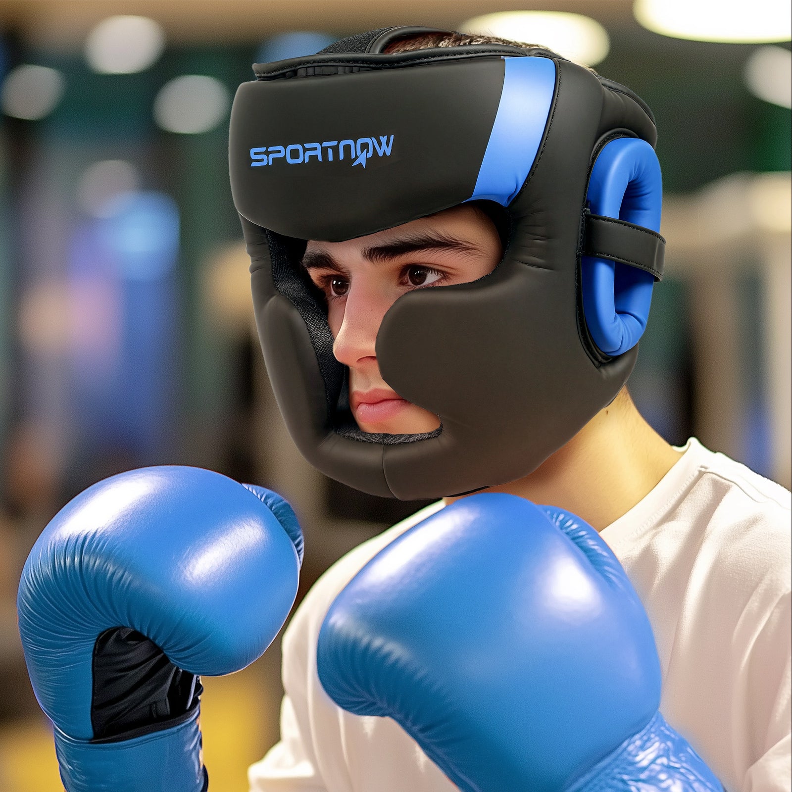 Boxing Headguard For Full Face Protection | Blue