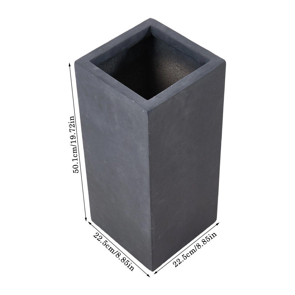 Rectangular Shaped Cement Planter Flower Pot With Drainage Holes | Small | Light Grey