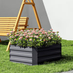 Galvanized Steel Raised Garden Bed Planter Box | Medium | Grey
