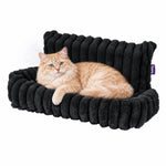 Petlicity Padded Cat Radiator Bed With Striped Faux Fur Cover