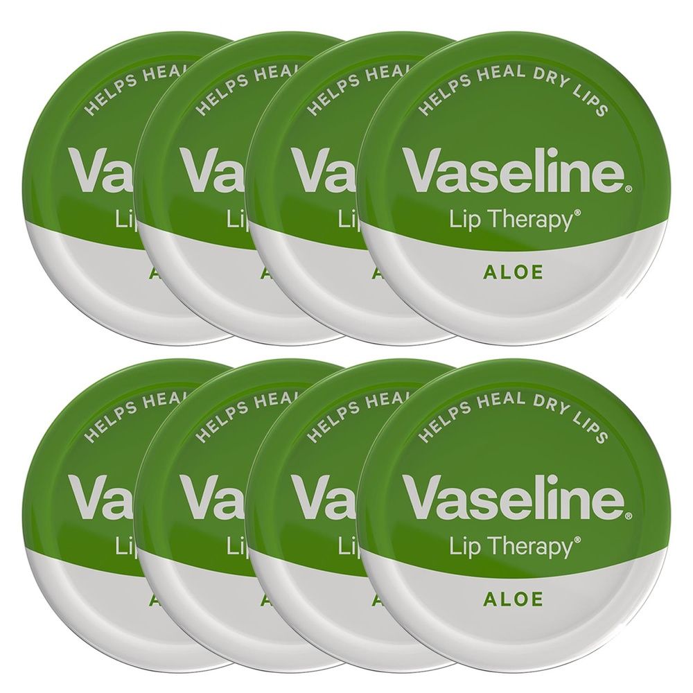 Lip Therapy Petroleum Jelly, Aloe Vera 20gm Hydrating Lip Balm | Set of 8 | Clear
