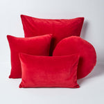 Luxury Cotton Velvet Cushion Cover | 40cm x 40cm | Red