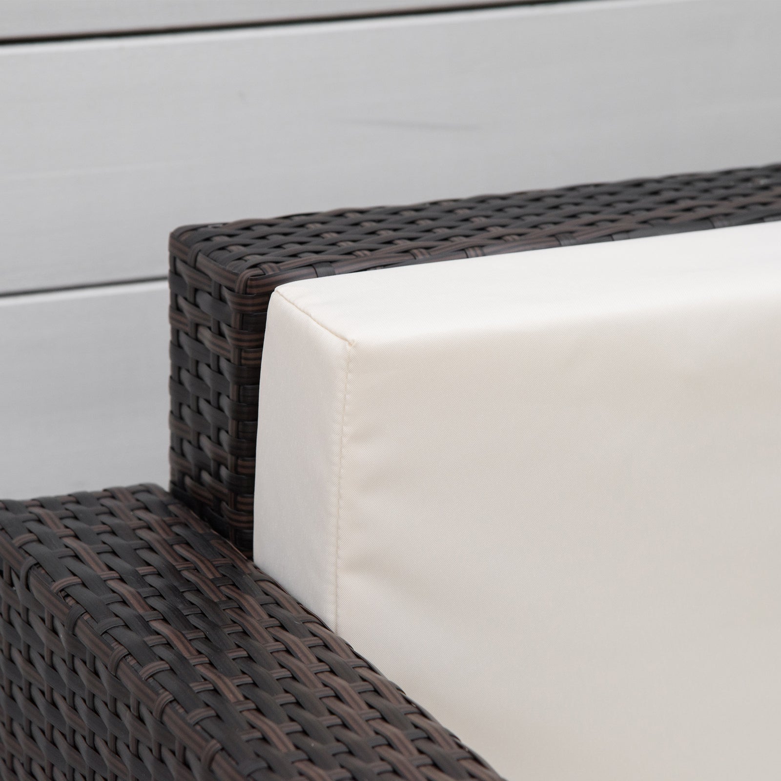 Patio Rattan Wicker Furniture Single Cube Chair Sofa Outdoor | Brown