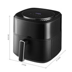 6l Air Fryer With Smart Touch Display, 1400w, 6 Preset Cooking Modes, 60-min Timer, Energy-saving | Black