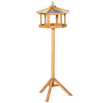 Pawhut Wooden Bird Table Free Standing Feeder Garden And Backyard Station