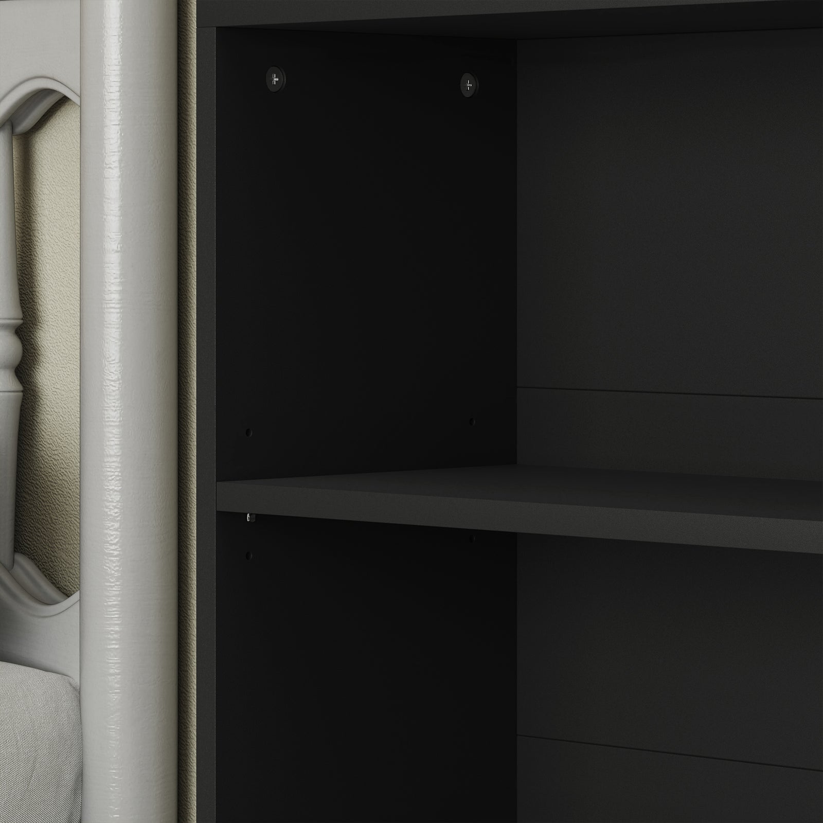 6 Tier Bookshelf, Freestanding Bookcase Adjustable Shelves | One Size | Black