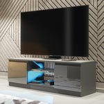 Aura Tv Unit 120cm With Led Lights | Large-Medium | Dark Grey