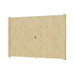 Heavy-duty Solid Spruce Wood Double Door Gate With Clear Varnish Finish, Weather-resistant,hardware Kit Included For Driveway Use & Farm Entrance | Small