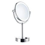 Chrome Shaving Make Up Mirror Dual Light Led 5x Magnify | Polished Chrome