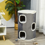 Cat Barrel Kitten Tree Tower Sisal Scratching Furniture Climbing Frame