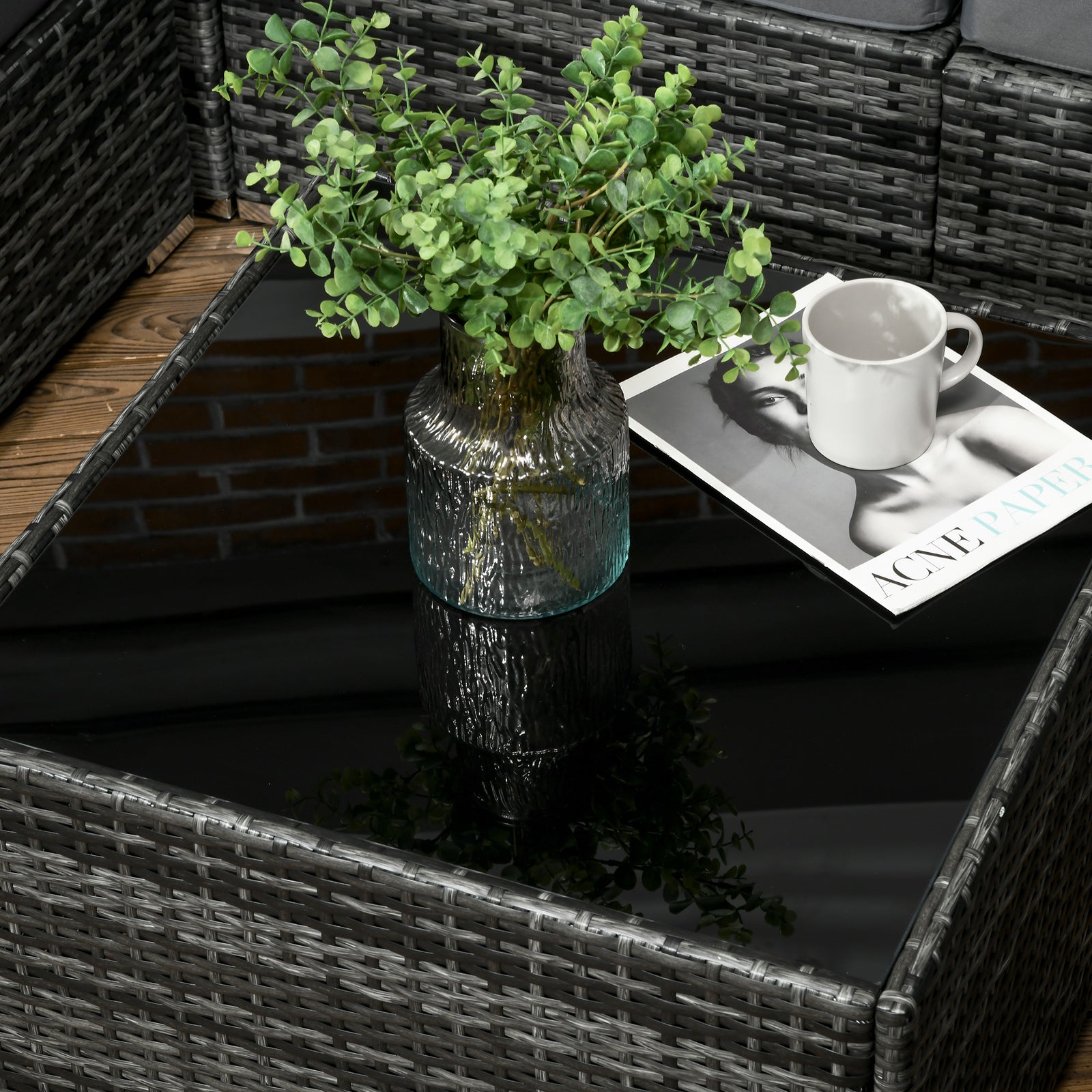 Rattan Outdoor Garden Furniture Patio Corner Sofa Set | Gray
