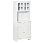 Kitchen Cupboard Wood Storage Cabinet   Drawer Glass Door
