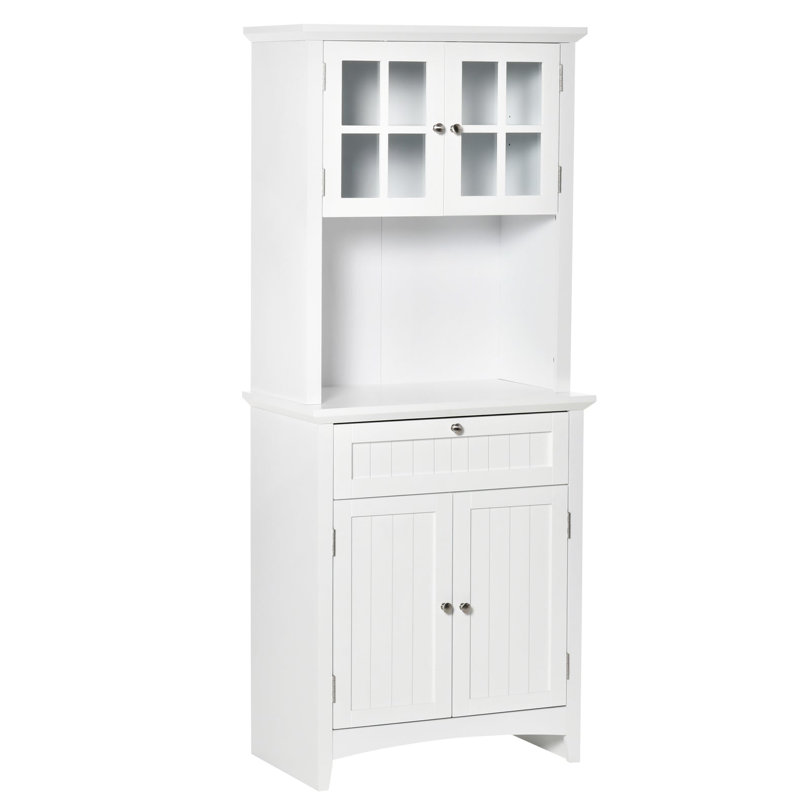 Kitchen Cupboard Wood Storage Cabinet   Drawer Glass Door
